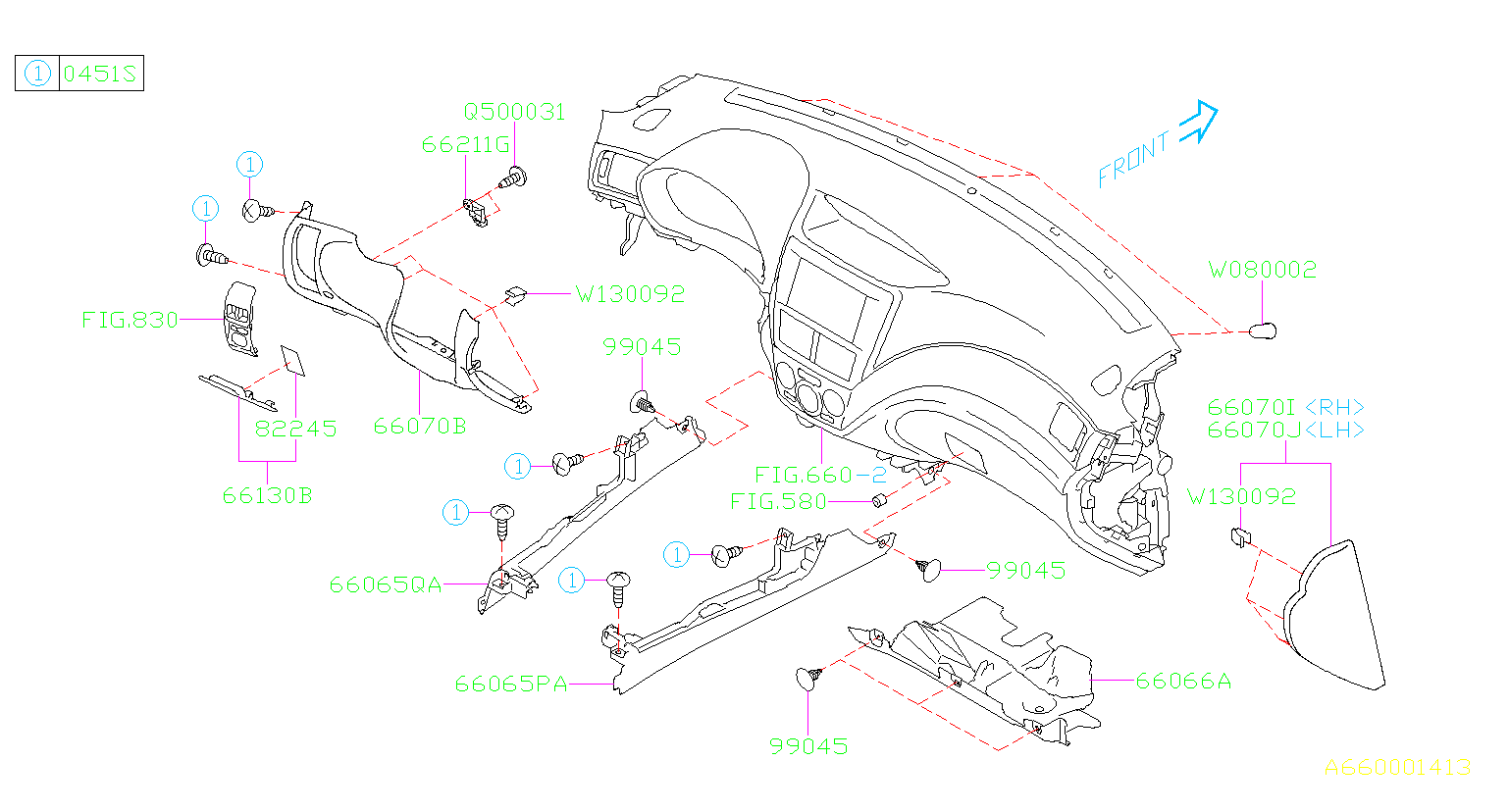 Subaru Forester Firewall Insulator (Grey) - 66066SC010LL | RK Subaru