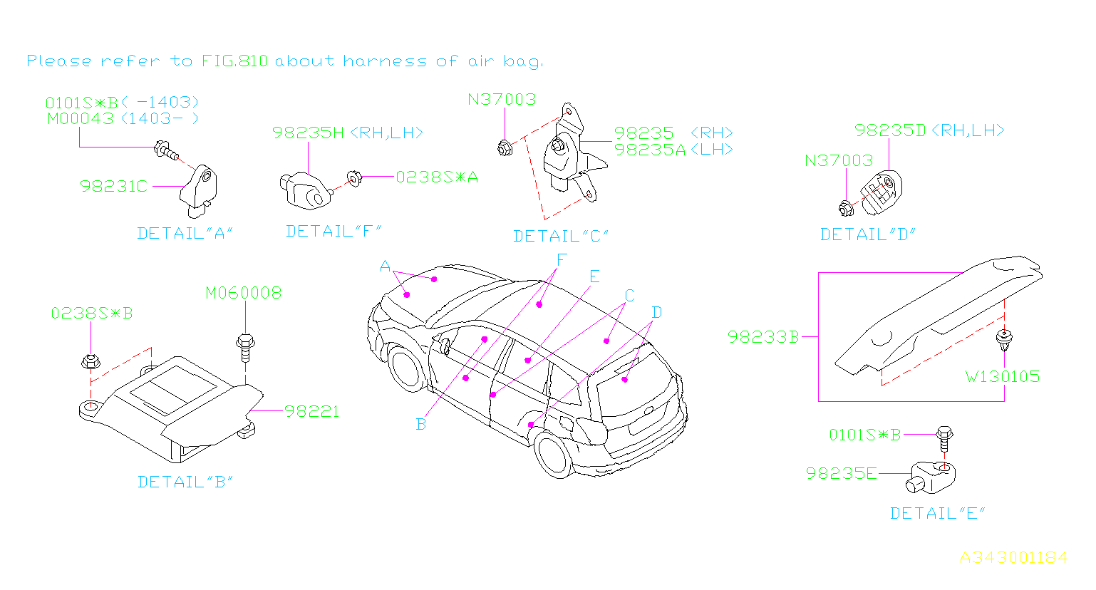 Замена airbag subaru